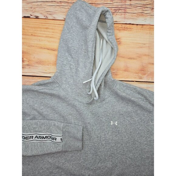 Under Armour Womens XL Gray Loose Fit Hoodie Sweatshirt With Logo Arm Detail - Picture 5 of 7
